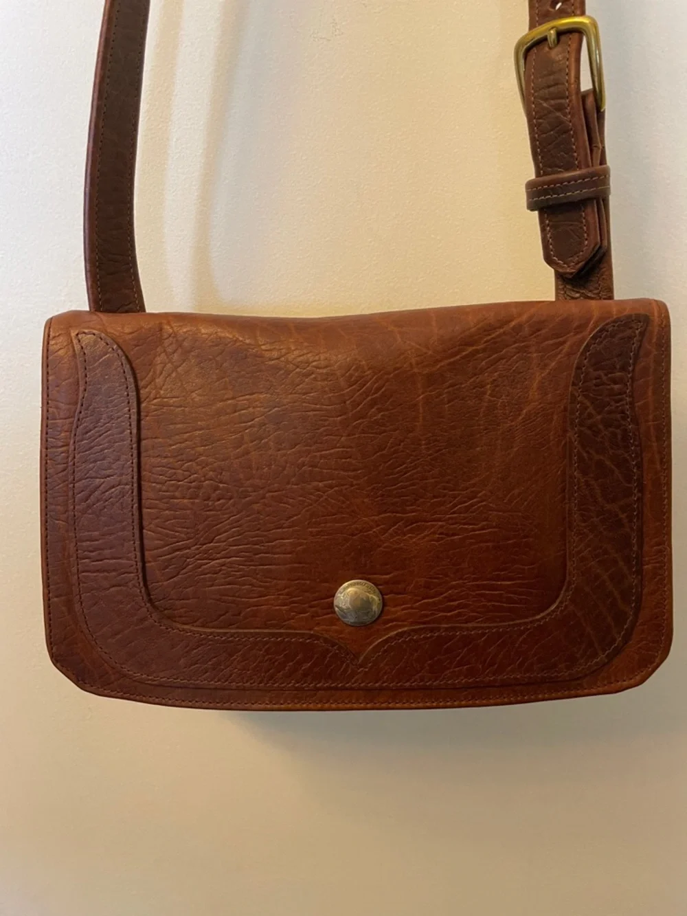 Buffalo Billfold Co. Brown Leather Crossbody Shoulder or Messenger Bag